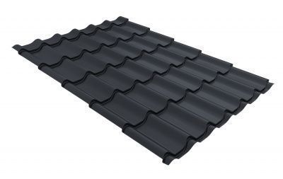 Металлочерепица Grand Line Classic Velur RAL 7024 Мокрый асфальт