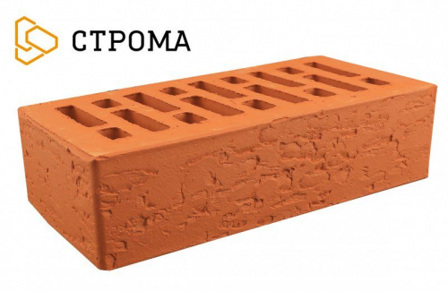 Облицовочный кирпич Строма одинарный 1 НФ Красный кора дуба
